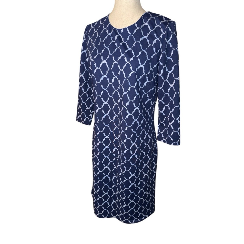J.Mclaughlin Navy Chambray Mega Palm Spring Women's M Coastal Resort New - Picture 6 of 11